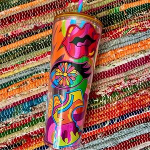 Starbucks x Tim Singleton Colorful Psychedelic 24oz Tumbler with Straw